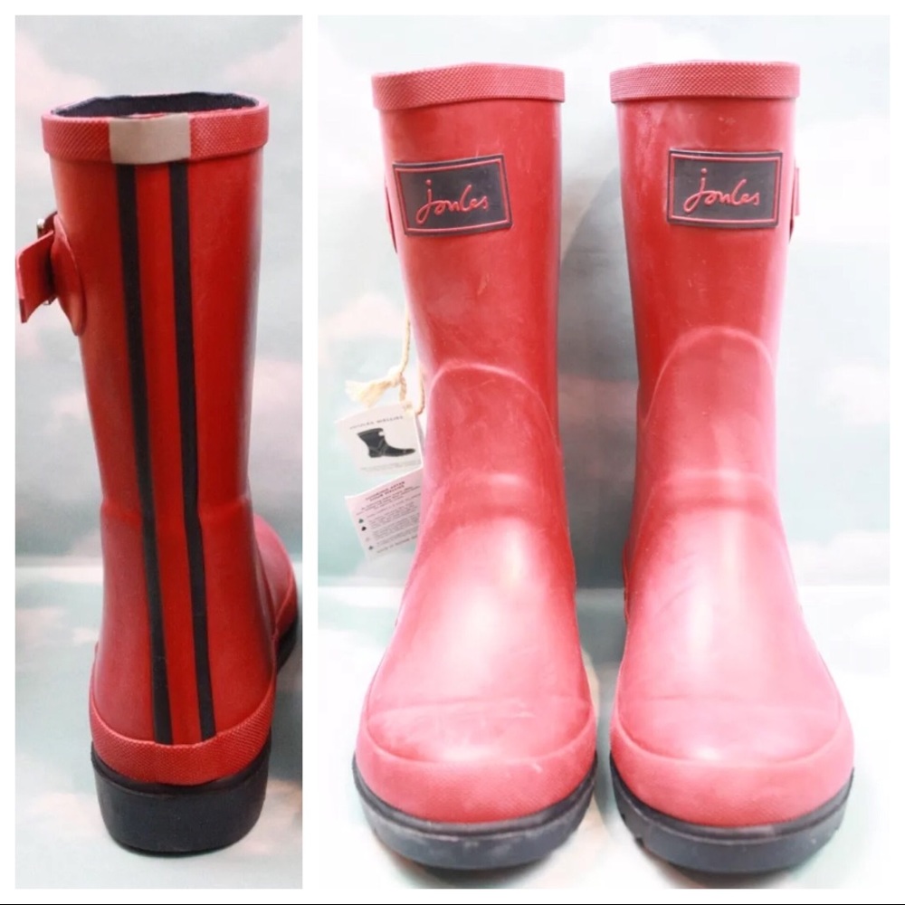 Joules Girl Boy Unisex Red Welly Rain Boots NWT